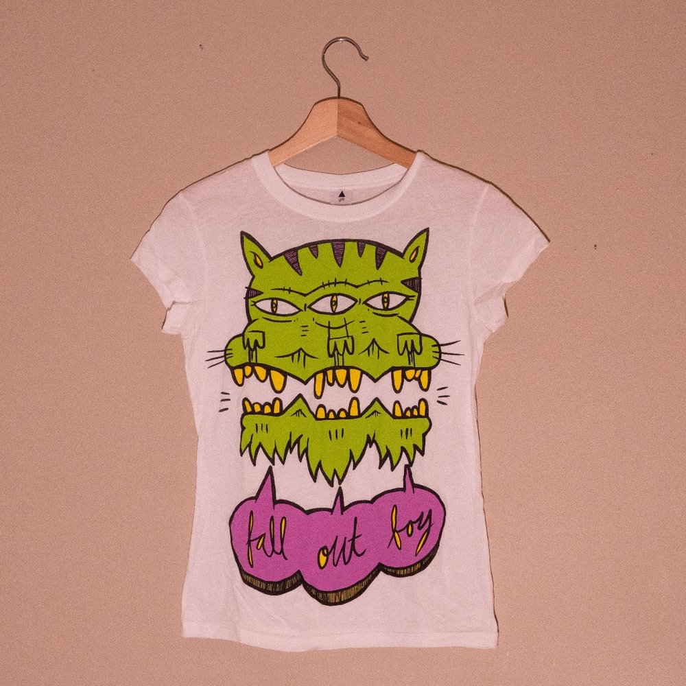 NWOT Womens Cerberus Fall Out Boy t-shirt size small circa 2014